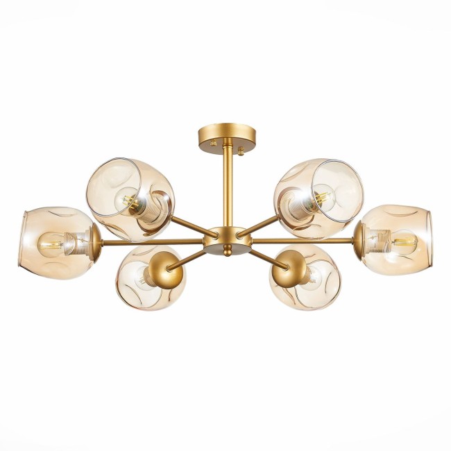 Люстра потолочная СТ ЛЮЧЕ SLE155412-06 Золото/Янтарный E27 6*60W