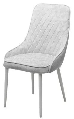 Стул ТУРИН 360 град.FIESTA Светло-серый ,велюр антипальчиковый/белый каркас (от 2-х штук) 472M05743