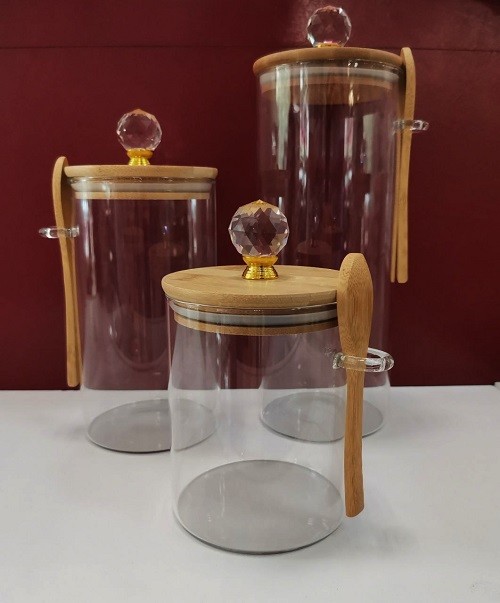 Баночки для сыпучих с ложкой 12/18-25см EL-25-3 25-3-ЕL