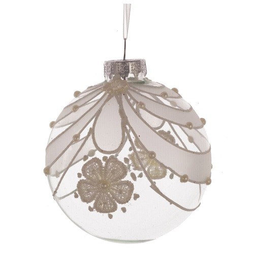 Украшение новогоднее Шар "Белое танго", 8см, стекло 719788