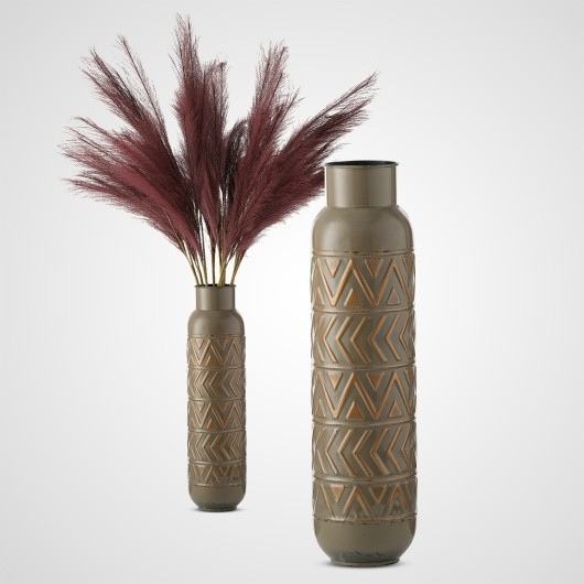 Интерьерная Металлическая Ваза "Этника" Темно-Серая SP19TE751S-brn