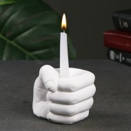 Подсвечник "Кулак" 7509177 белый