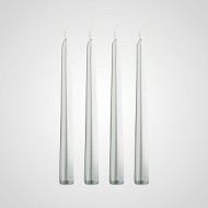 Набор из 4 серебристых свечей 20 см 7314-12сереб