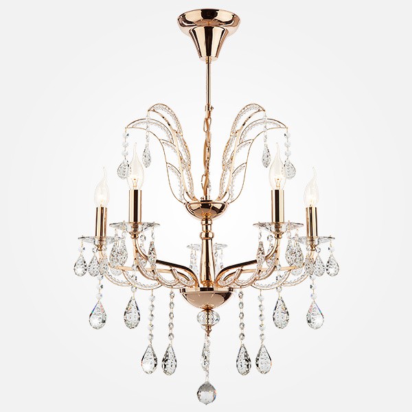 Люстра Хрусталь 10047/5 золото/прозрач.хрусталь