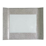 Блюдо Aspen, серебряный, стекло, 26х20 см 771279