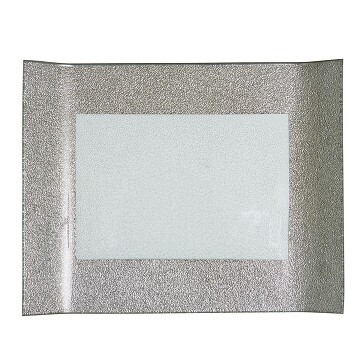 Блюдо Aspen, серебряный, стекло, 26х20 см 771279