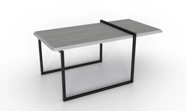 Флай стол журнальный тип 2 (черный/шпон ясень/серый мрамор) УФ-00009481