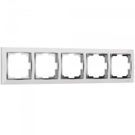 Рамка из пластика на 5 постов Snabb белый/хром W0051901