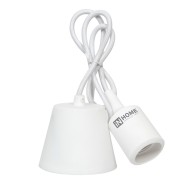 Патрон Е27 силиконовый со шнуром 1 м белый IP20 8684