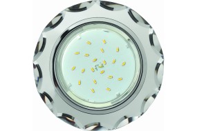 Точечный светильник SM53RCECH GX53 H4 LD5313 Круг с вогнут.гранями с подсв хром-хром (зерк)