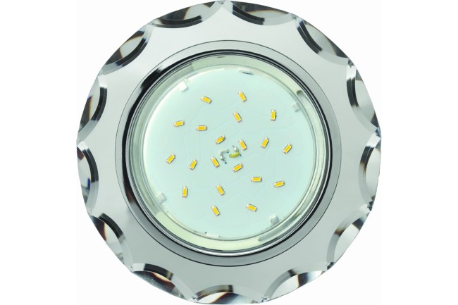 Точечный светильник SM53RCECH GX53 H4 LD5313 Круг с вогнут.гранями с подсв хром-хром (зерк)