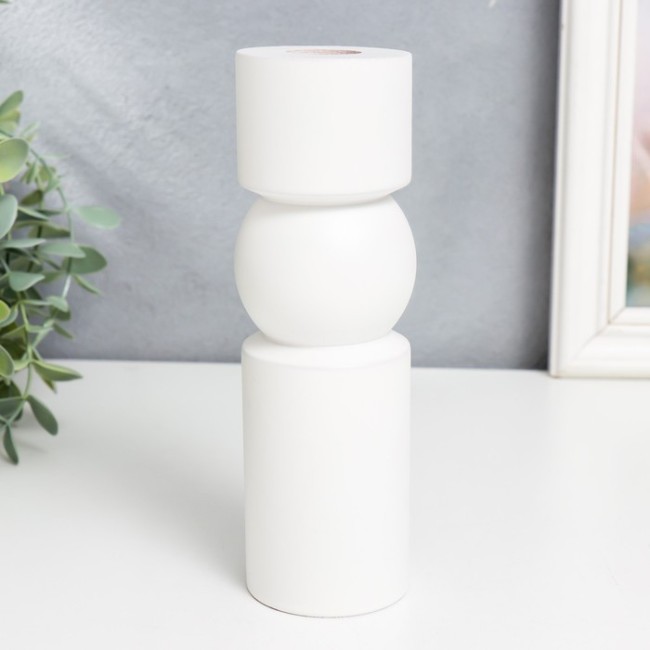 Подсвечник "Норд" 7598108 белый 17х5,5х5,5 см дерево