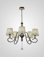 Люстра PL6238-5 BK+Wood 000060428