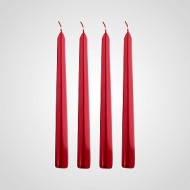 Набор из 4 красных свечей 20 см 7314-12красн