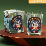 Новогодняя свеча в стакане «Тепла и уюта» 7609175 аромат зимний лес, 5 х 5 х 6 см