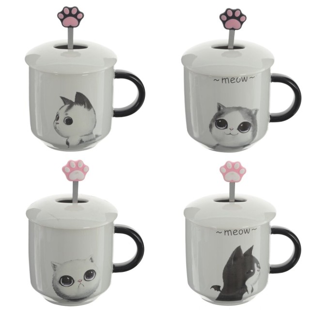 Кружка с крышкой и ложкой 782978  400 мл, L12,5 W9,5 H10 см