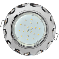 Точечный светильник RGX53 H4 5313 Стекло Круг с вогн гранями хром-хром (зерк) FM53RCECH