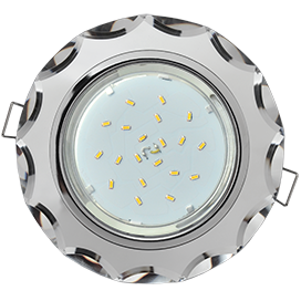 Точечный светильник RGX53 H4 5313 Стекло Круг с вогн гранями хром-хром (зерк) FM53RCECH