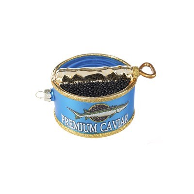 Игрушка ёлочная "Икра чёрная", стекло, 10,5см GLT534