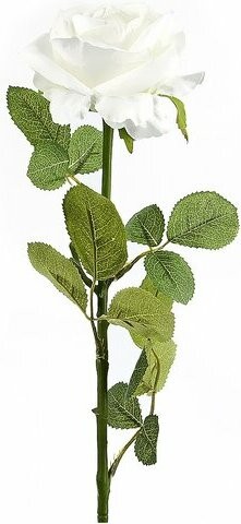 Цветок искусственный (на ножке) "Роза белая" h=70см 7820200