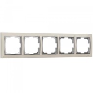 Рамка из пластика на 5 постов Snabb слоновая кость/хром W0051903