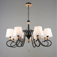 Люстра PL6238-8 BK+Wood 000060429