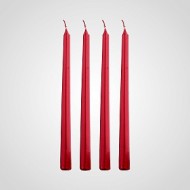 Набор из 4 красных свечей 24 см 7314-11красн