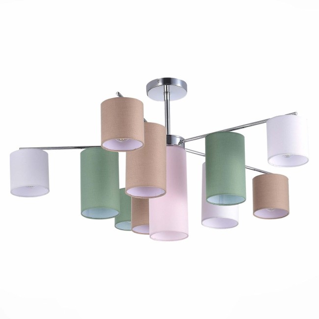 Люстра потолочная SLE300602-11 Хром/Белый, Бежевый, Зеленый E14 11*40W Люстра потолочная SLE300602-11 Хром/Белый, Бежевый, Зеленый E14 11*40W