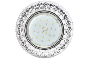 Точечный светильник GX53 H4 LD7009 искристый с подсветкой "Кристалл" Прозр/Хром FT53CCEFB