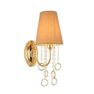 Бра СТ ЛЮЧЕ SL1138.201.01 Французское золото/Бежевый, Прозрачный E14 1*40W