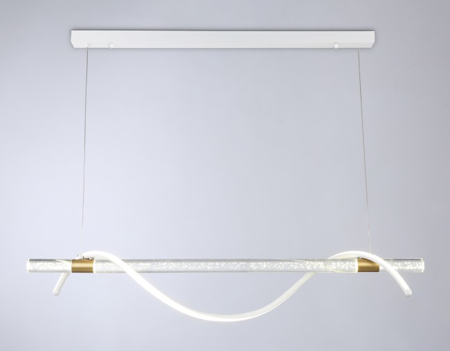 Светильник светодиодный подвесной FL5002 WH/GD белый/золото 4200K 12W 1000*60*1200 (без ПДУ)