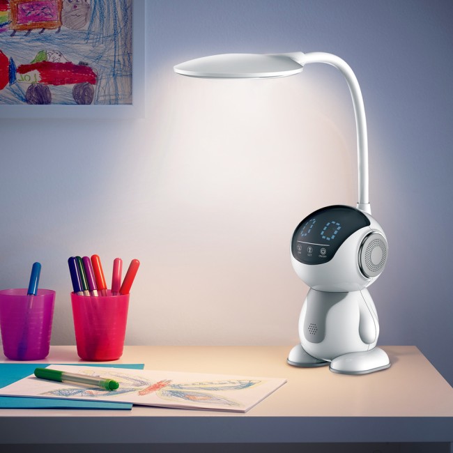 Лампа настольная KD-858 белый+серый 8w 230v 500lm регул. яркости и цветовой температуры
