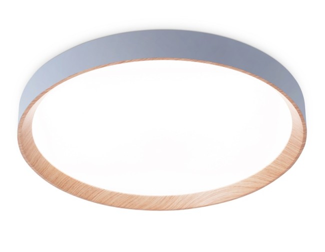 Потолочный светодиодный светильник FZ1322 GR/LWD серый/светлое дерево IP20 60W 3000-6400K D490*80