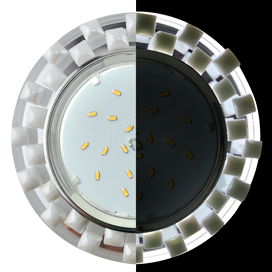 Точечный светильник GX53 H4 LD5316 Круг с квад плитк Жемчуг с подсв хр-хр SC53TPECH