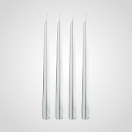 Набор из 4 серебристых свечей 24 см 7314-11сереб