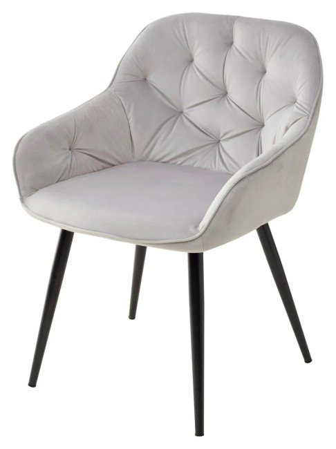 Стул BREEZE BLUVEL-03 LIGHT GREY, велюр / черный каркас 629M04847 (от 2-х шт)