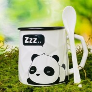 Кружка с крышкой и ложкой 315-041 420 мл фарфор