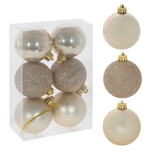 Украшение новогоднее "Шар" набор 6шт., 6см 753625