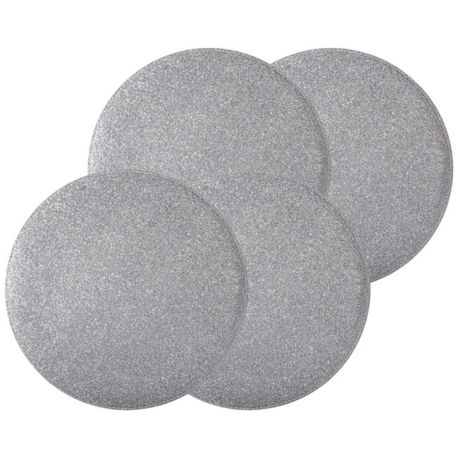 ПОДСТАНОВОЧНАЯ САЛФЕТКА "ФЕЕРИЯ" 771-356 СЕРЕБРО ДВУХСЛОЙНАЯ Д=33 СМ