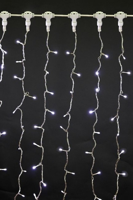 Светодиодный занавес, размер 2Х9м, (20х60)LED, провод белый, влагозащ., A-340R (A-055) WT