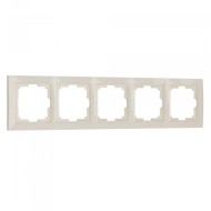 Рамка из пластика на 5 постов Snabb Basic слоновая кость W0052003