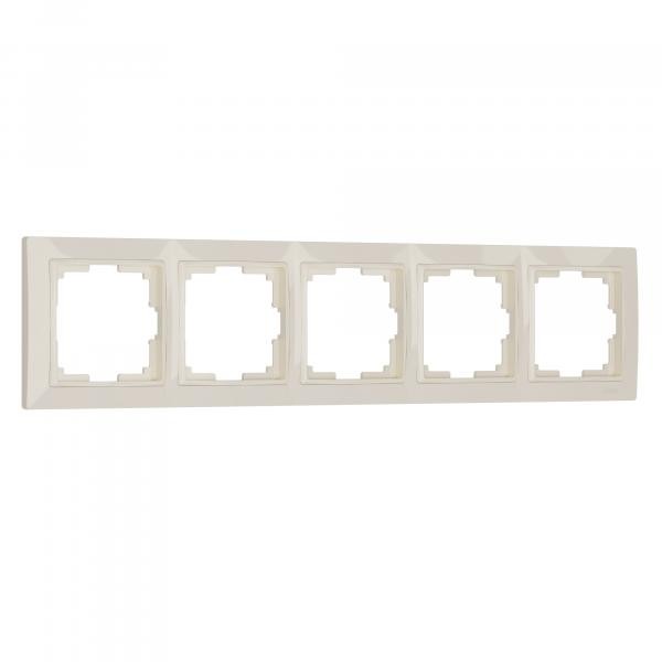 Рамка из пластика на 5 постов Snabb Basic слоновая кость W0052003