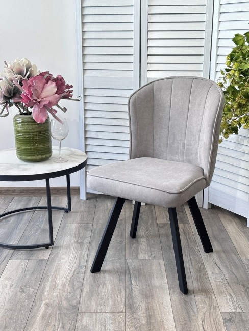 Стул MODE 360 град. поворот. B22 Серый, велюр / черный каркас 670M05278