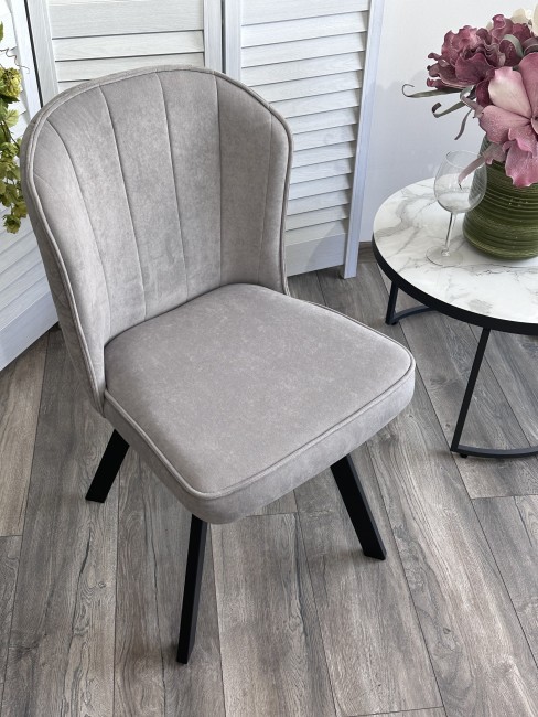 Стул MODE 360 град. поворот. B22 Серый, велюр / черный каркас 670M05278