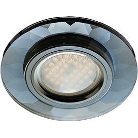 Точечный светильник DL1654 MR16 GU5.3 св-к Стекло граненый черный/черный хром 25x90 FB1654EFF