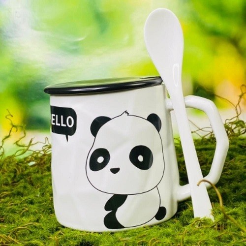 Кружка с крышкой и ложкой 315-042 420 мл фарфор