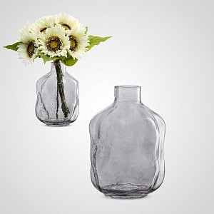 Серая овальная ваза с узким горлом S 31651