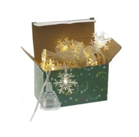 Электрогирлянда "Снежинка", LED 20л, т.белый, 1м 703254