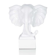 Фигурка в виде головы слона Byrne 240416* белый, полирезин, 19х12х20 см