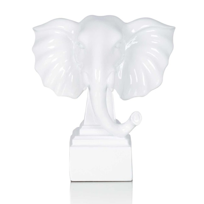 Фигурка в виде головы слона Byrne 240416* белый, полирезин, 19х12х20 см